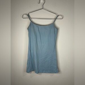 Active Basic Blue Tank Top Women’s Medium Adjustable Straps Fitted Layering Top